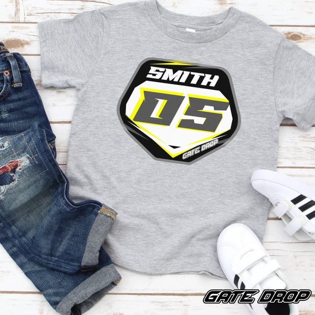 GateDropCustomNameandNumberMotocrossPlateYouthTeeShirt