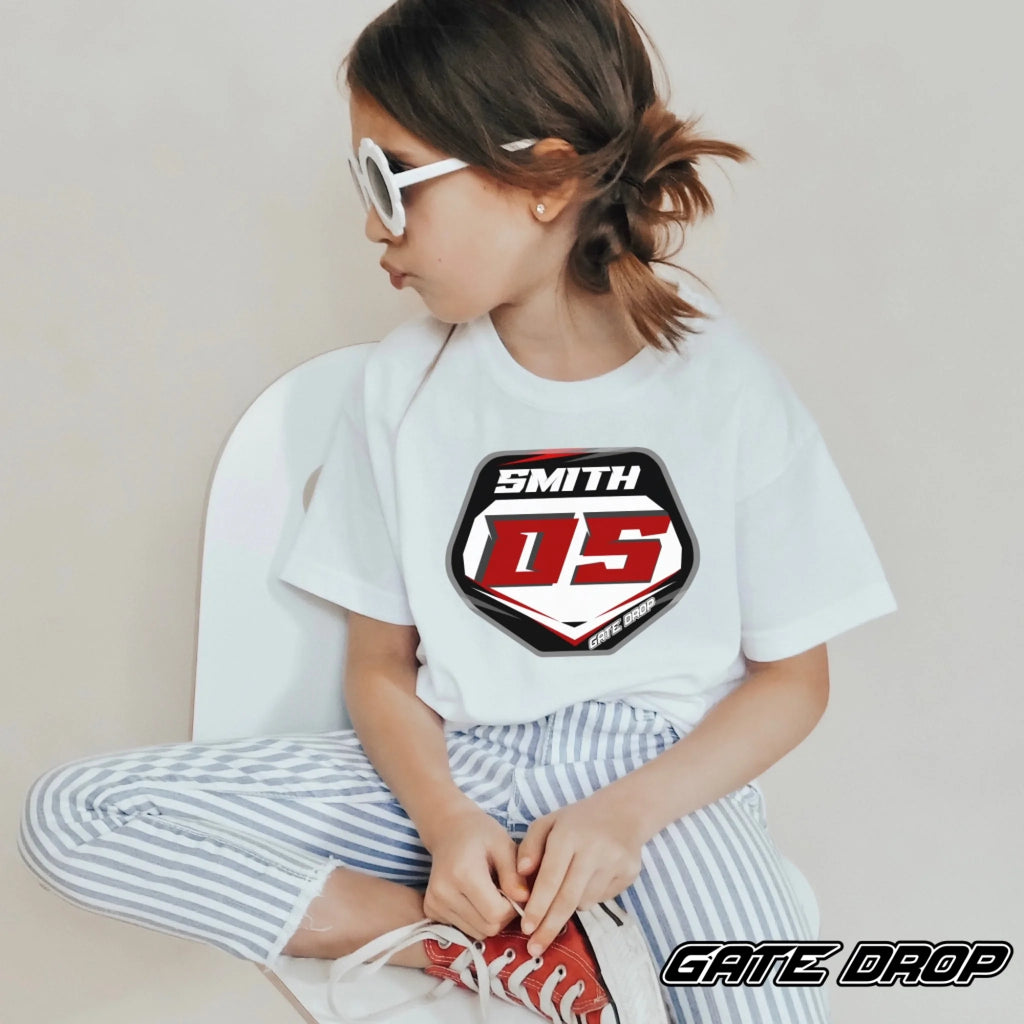 GateDropCustomNameandNumberMotocrossPlateYouthTShirt