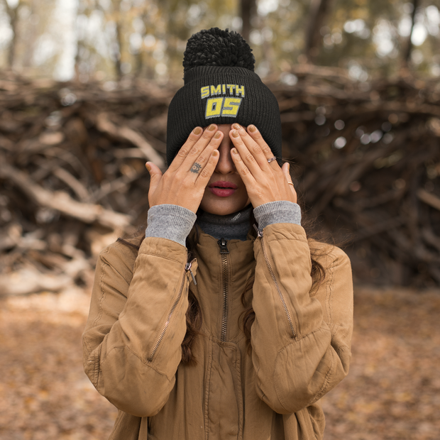 Custom Embroidered Pom Pom Motocross Beanie