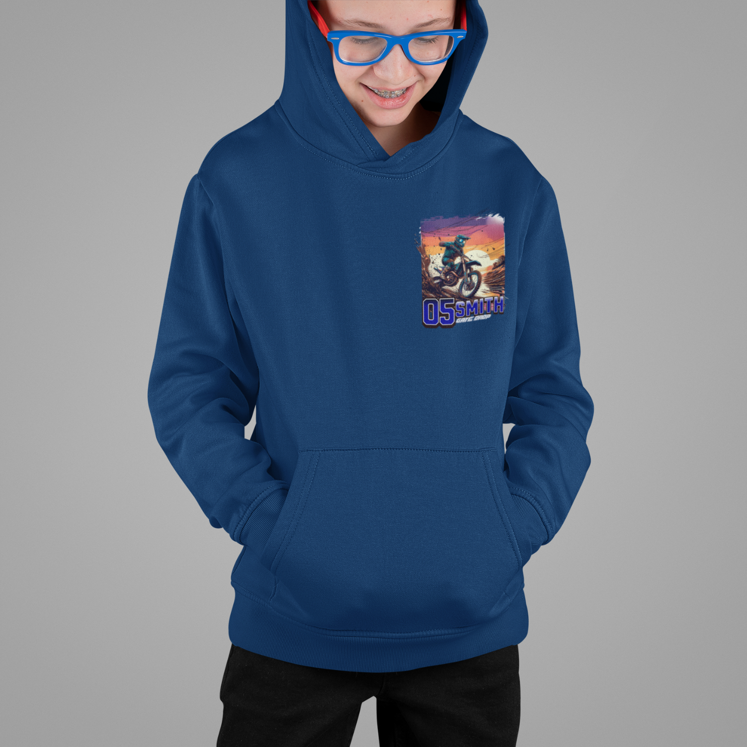 Youth Personalized Summer Motocross Hoodie