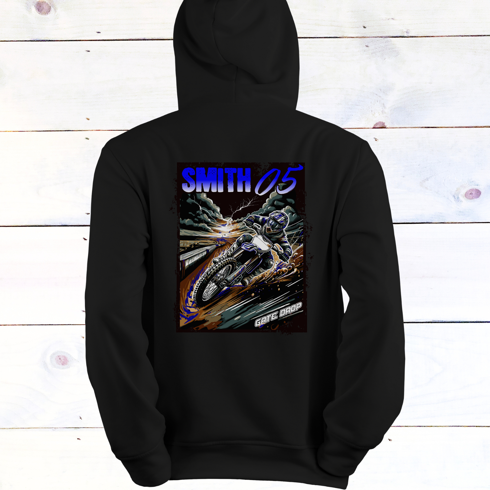 Personalized Summer Motocross Hoodie for Youth Riders