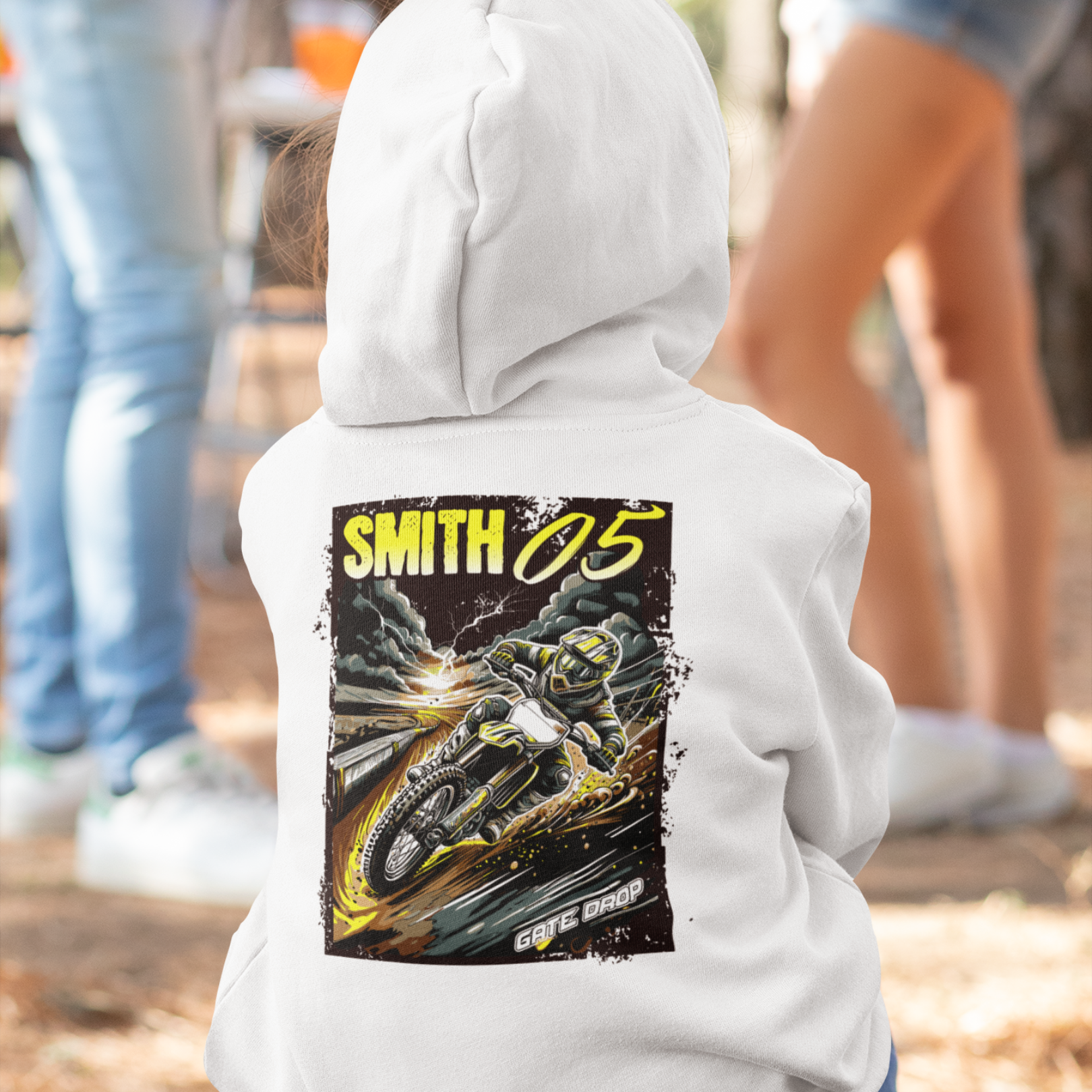 Personalized Summer Motocross Hoodie for Youth Riders
