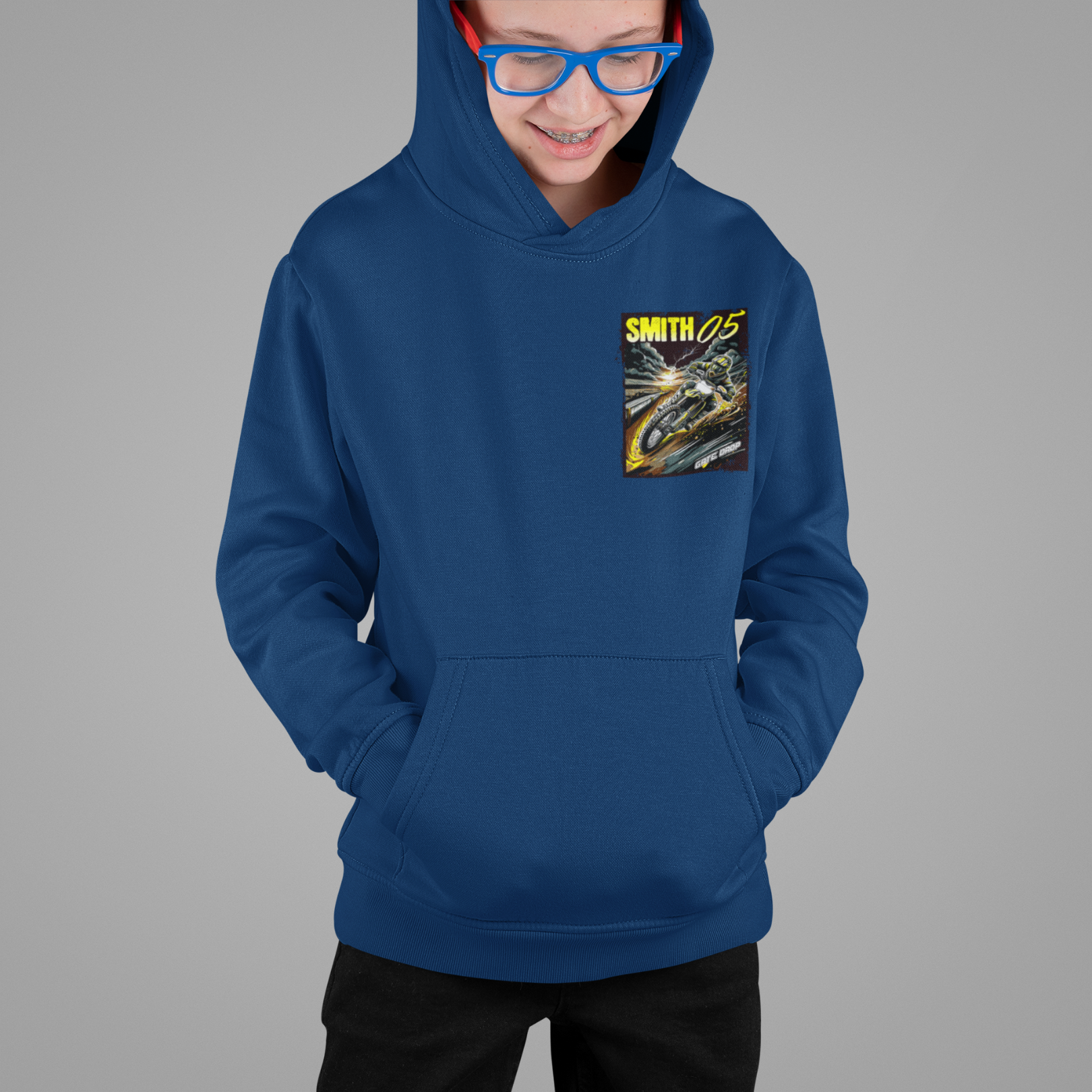 Personalized Summer Motocross Hoodie for Youth Riders