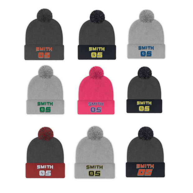 Custom Embroidered Pom Pom Motocross Beanie
