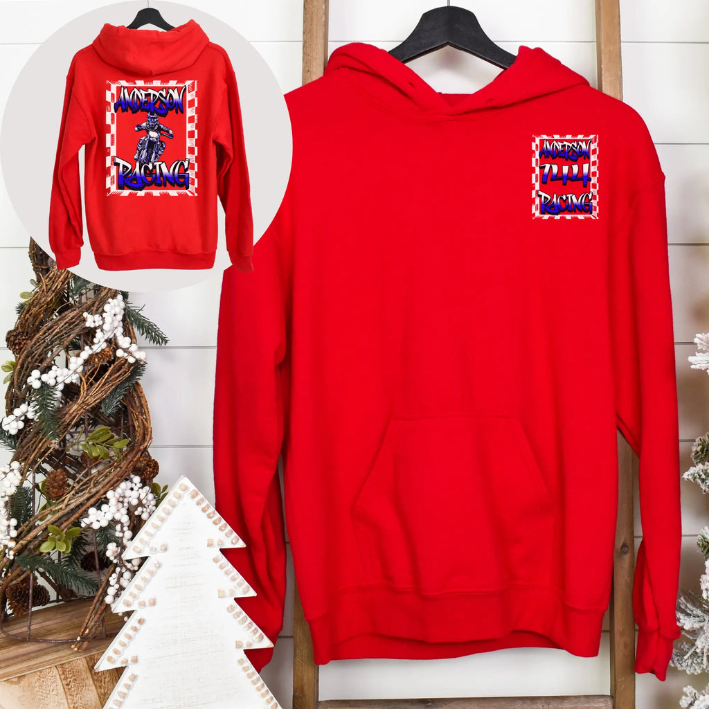 Motocross Checkered Racing Hoodie
