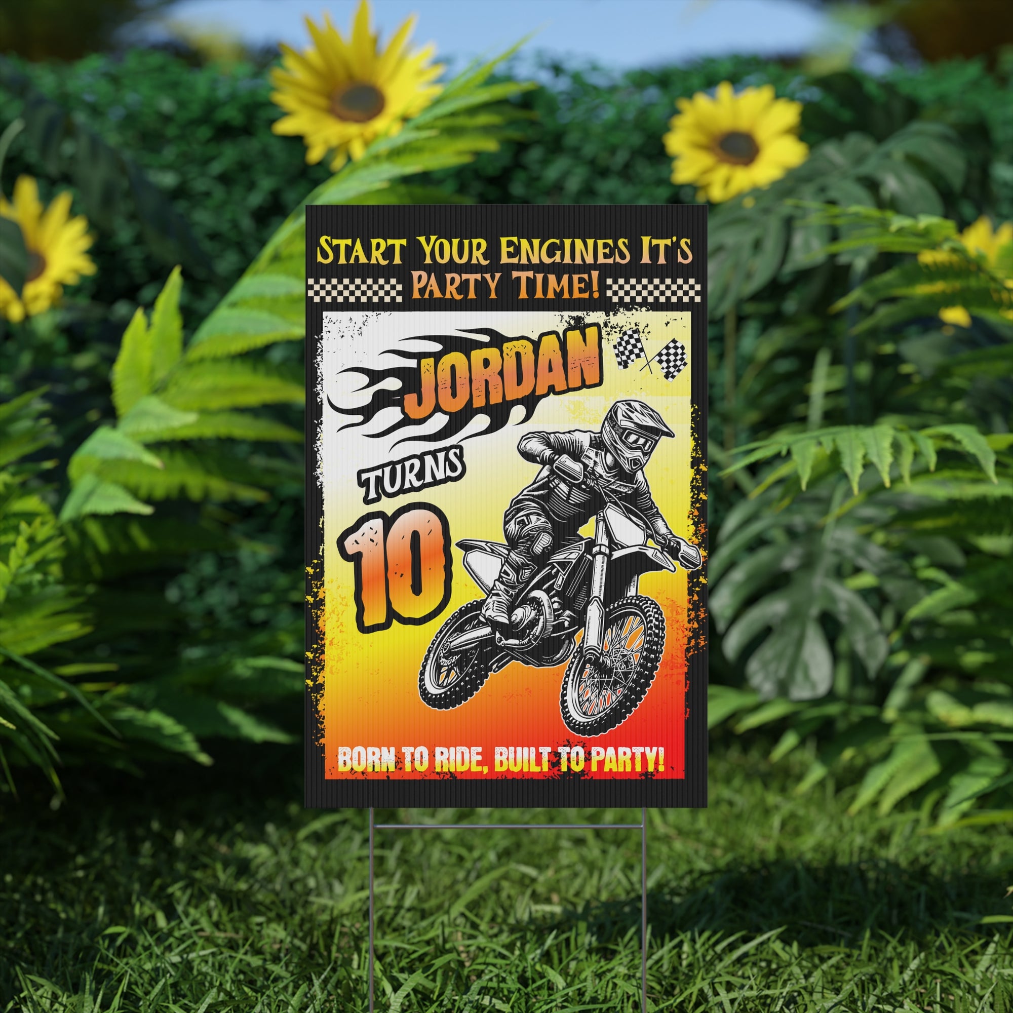 Motocross Personalized Birthday Yard Sign