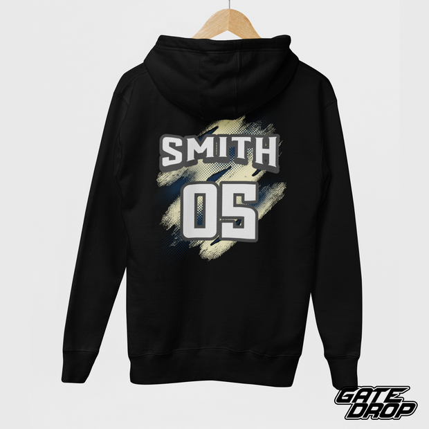 Personalized Name and Number Flame Motocross Adult Hoodie