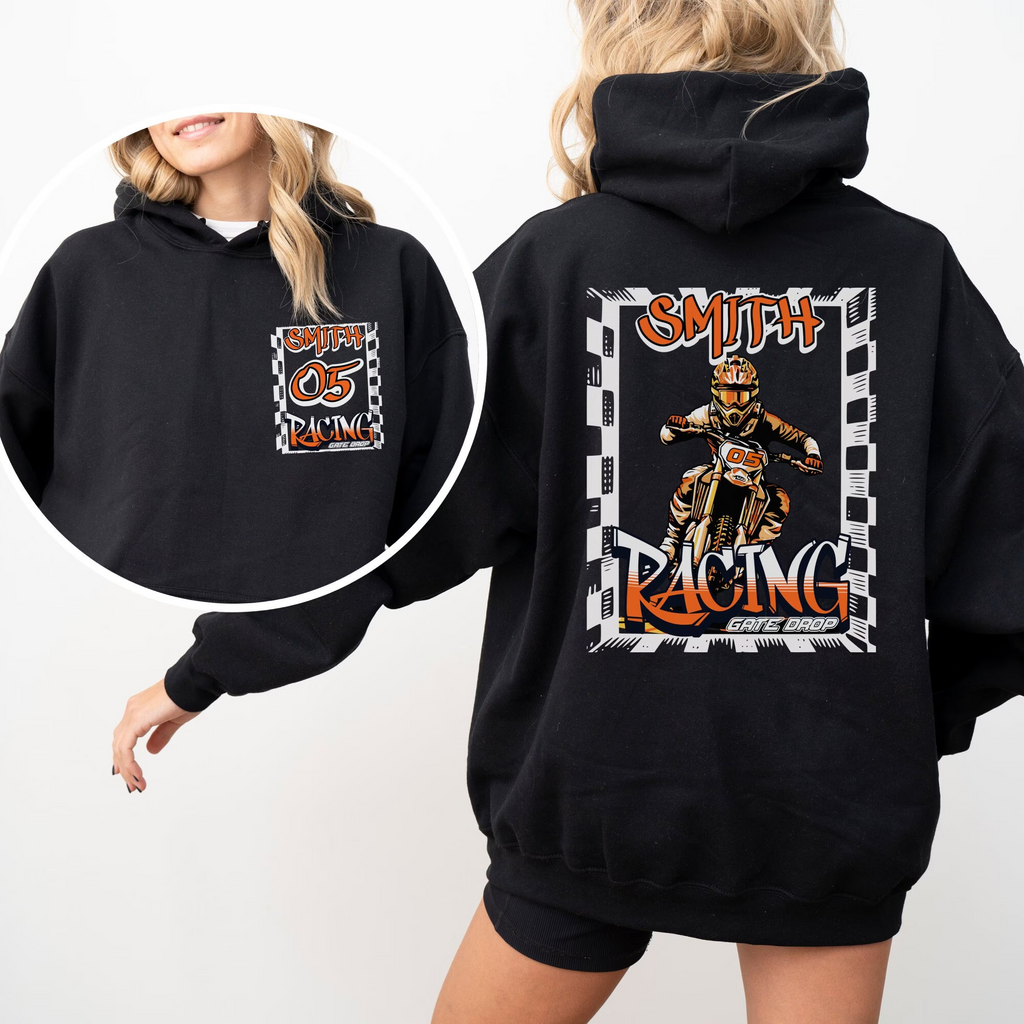 Motocross Checkered Racing Hoodie