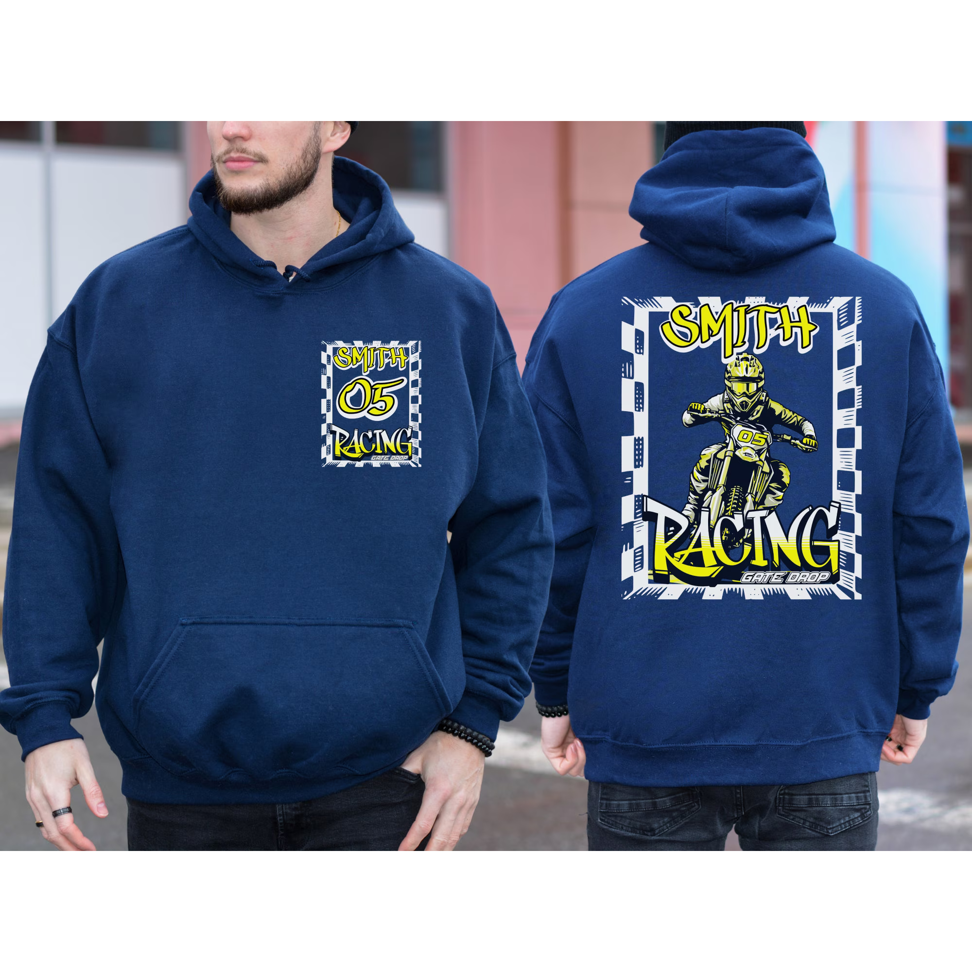 Checkered Racing Motocross Hoodie