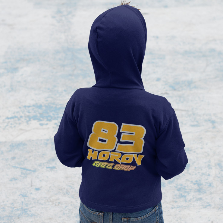 Custom Moto Kid Gradient Hoodie front and back nAVY.