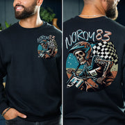 Moto Dad Mom Riding Skeleton Custom Sweatshirt