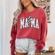 Gate Drop Bolt MAMA Retro Checkered Race Sweatshirt - Comfort Colors®