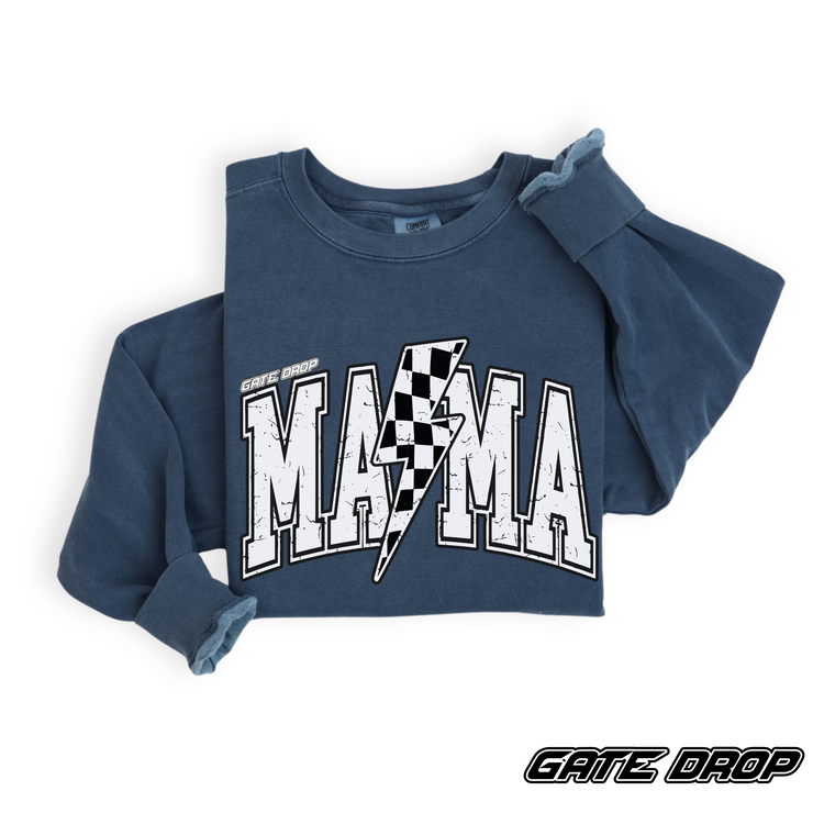 Gate Drop Bolt MAMA Retro Checkered Race Sweatshirt - Comfort Colors®