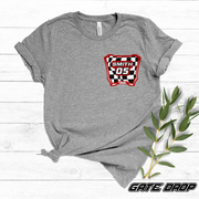 Gate Drop Checkered Plate Front Back Custom Name and Number Tshirt
