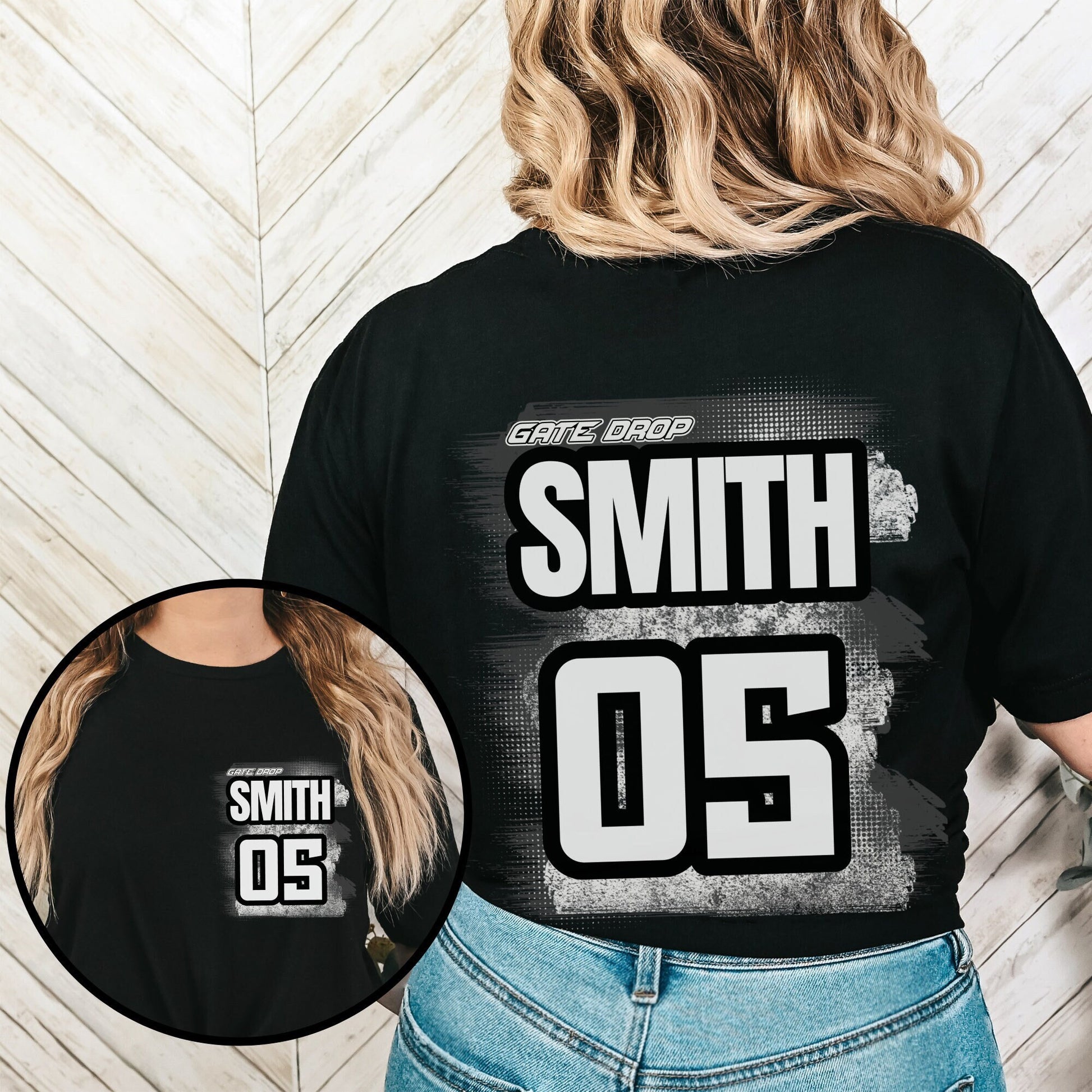 Gate Drop Custom Name and Number Adult MX Racing T-Shirt