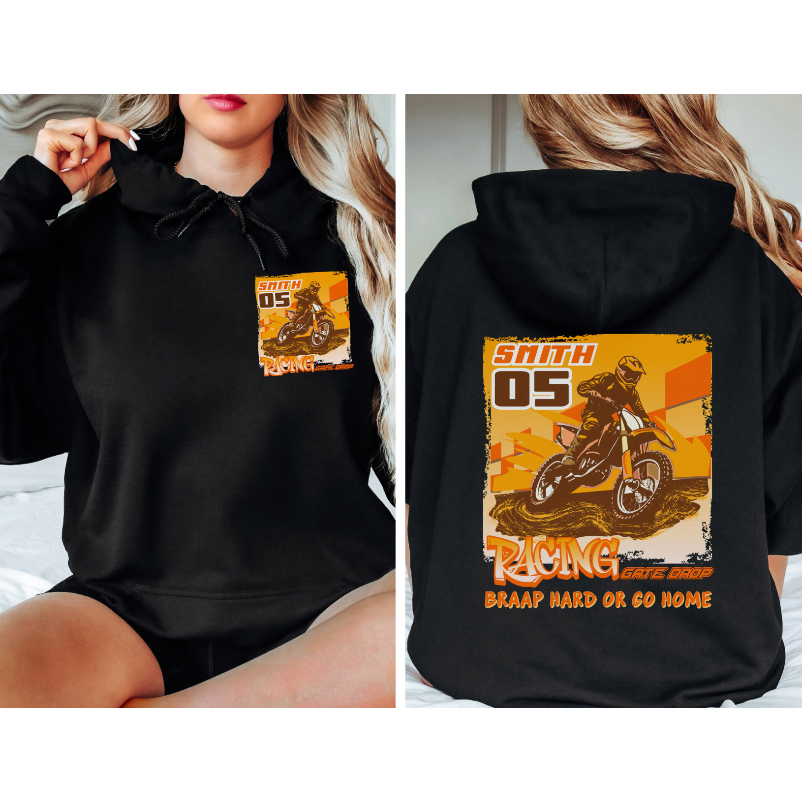Gate Drop Custom Name and Number EU Racing Hoodie