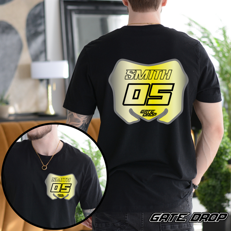 Gate Drop Front and Back Custom Name and Number Gradient Plate Shirt