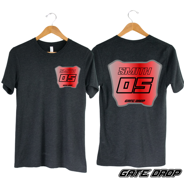 Gate Drop Front and Back Custom Name and Number Gradient Plate Shirt