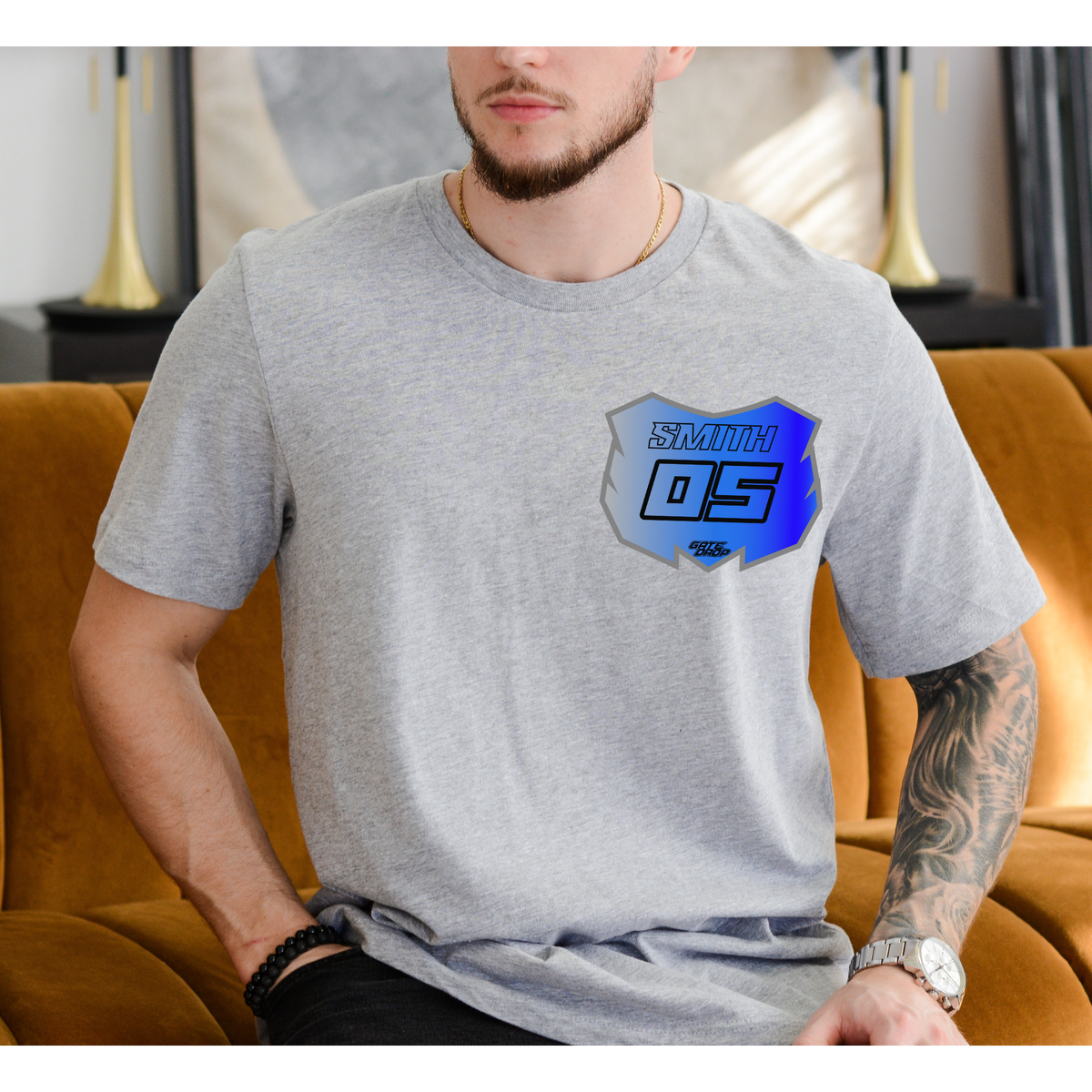Gate Drop Front and Back Custom Name and Number Gradient Plate Shirt