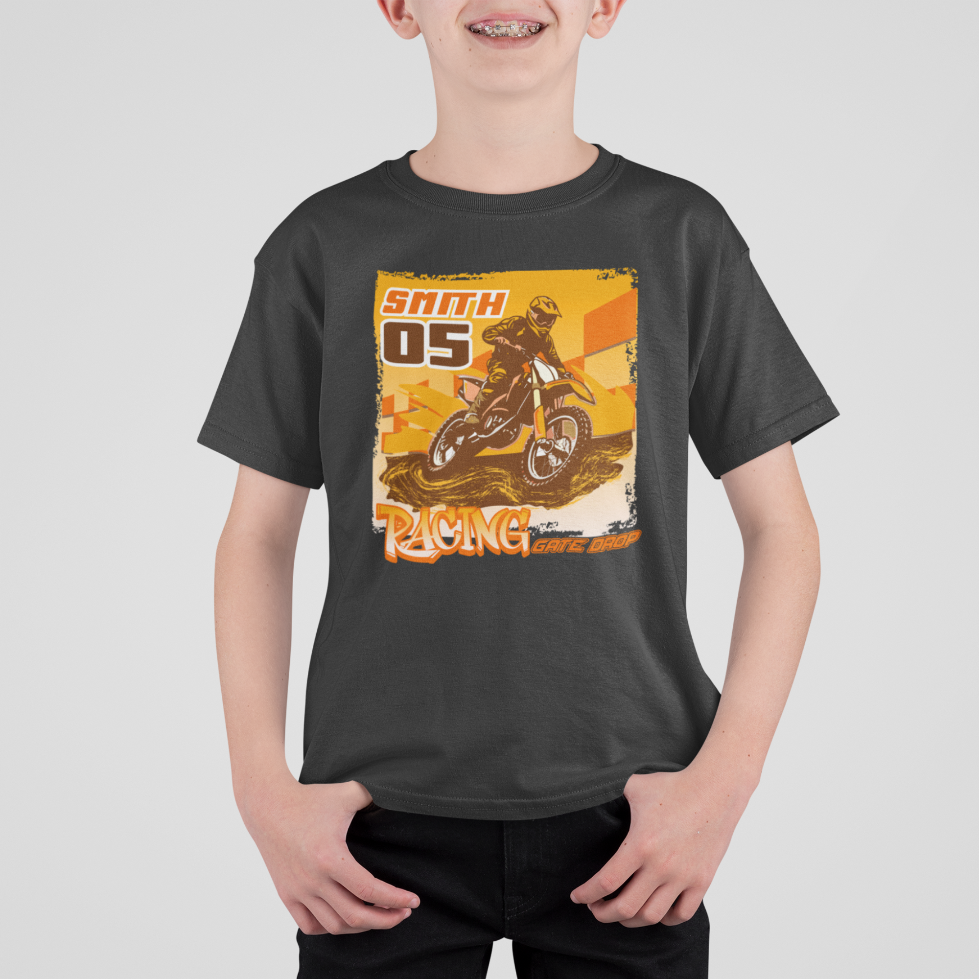 Gate Drop Custom Name and Number Racing Youth Tee Shirt