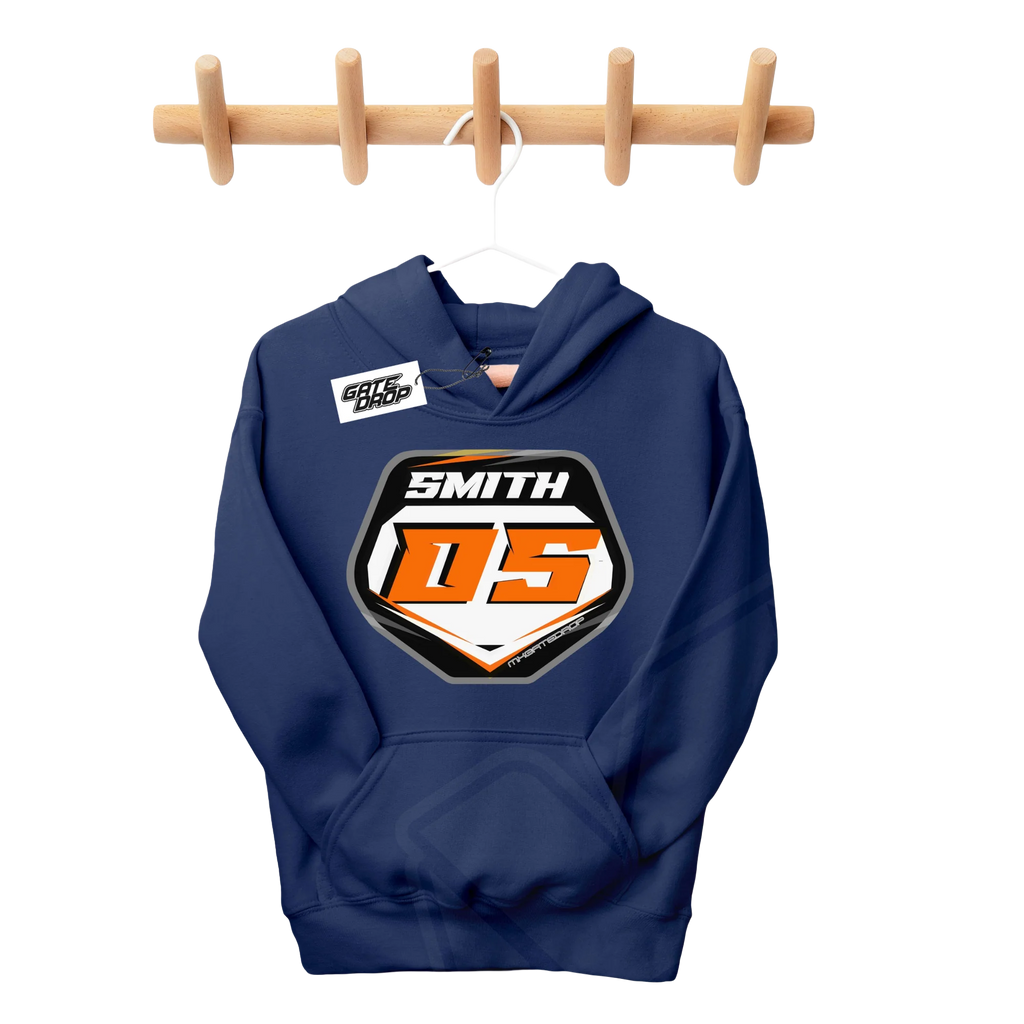 Gate Drop Dirt Bike Name and Number Plate Youth Hoodie