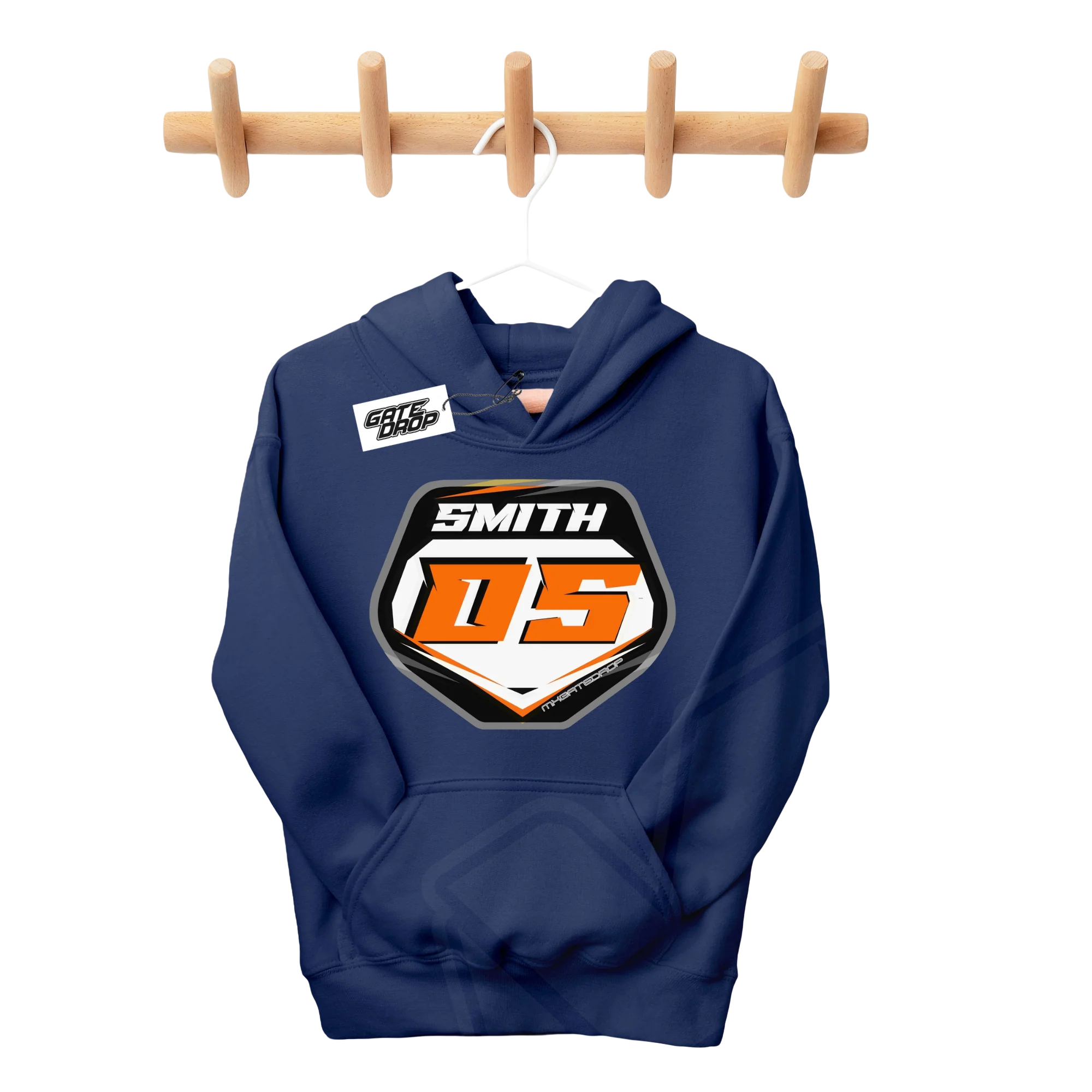 Gate Drop Dirt Bike Name and Number Plate Youth Hoodie