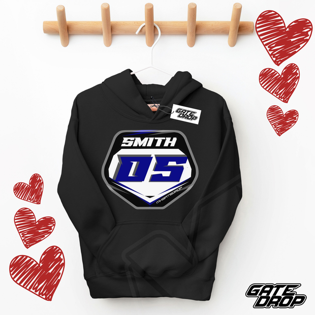 Gate Drop Dirt Bike Name and Number Plate Youth Hoodie