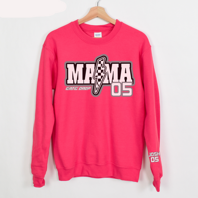 Gate Drop Moto Mama Checkered Bolt Sweater with Personalized Sleeve
