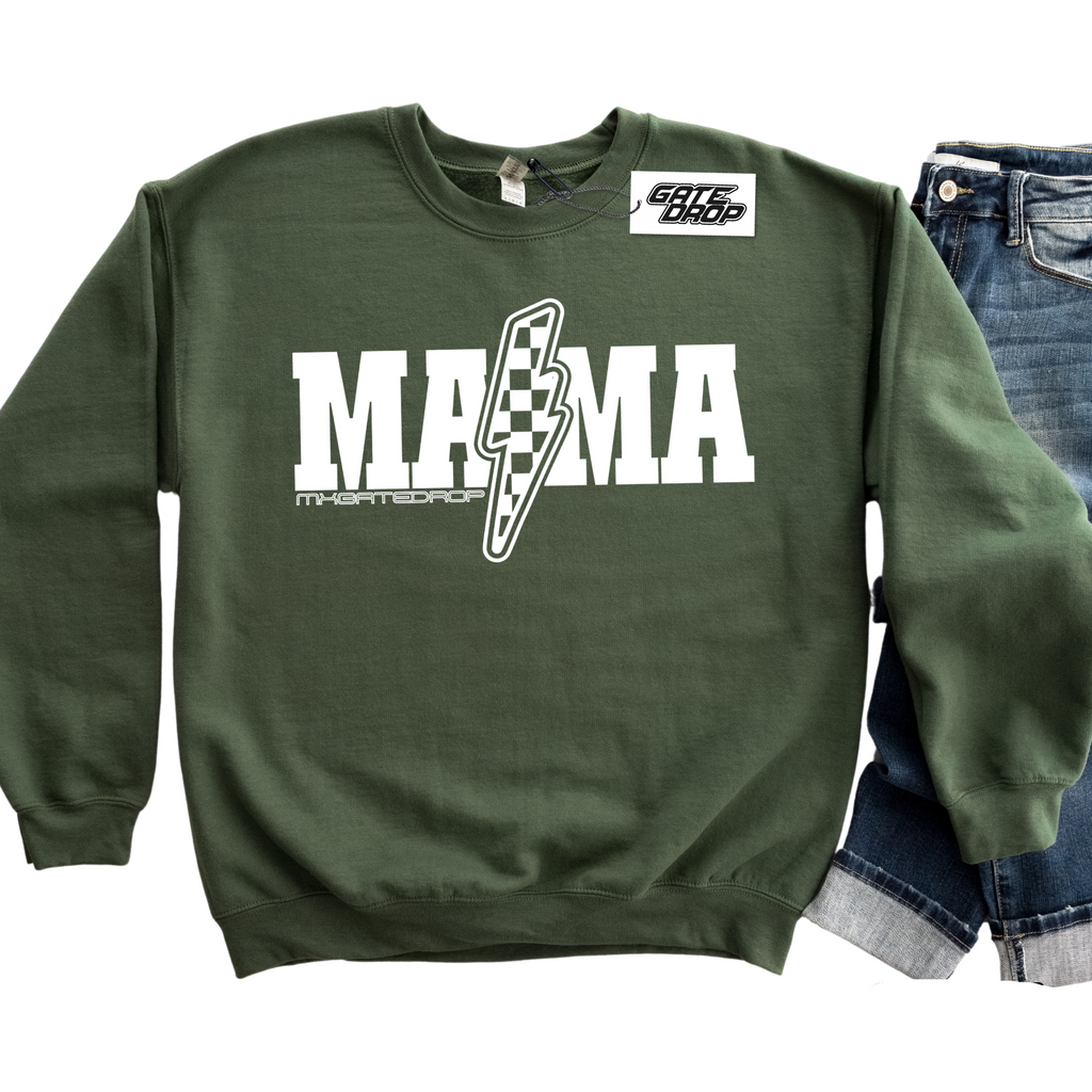 Gate Drop Moto Mama Lightning Bolt Adult Sweatshirt