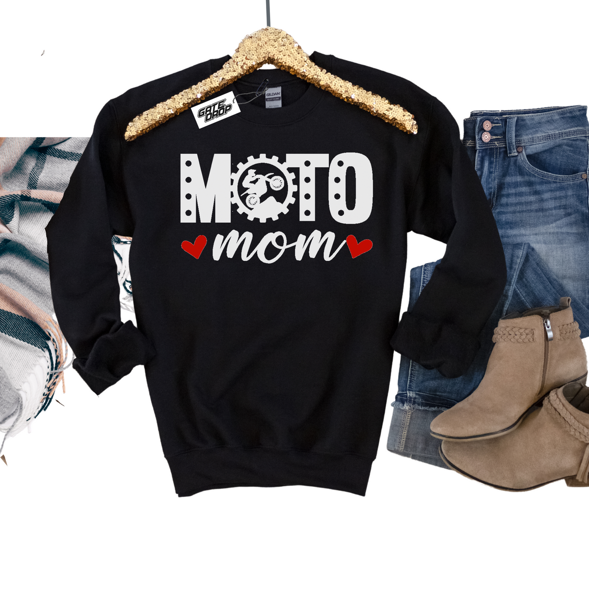 Gate Drop Moto Mom Dirt Bike Adult Sweatshirt