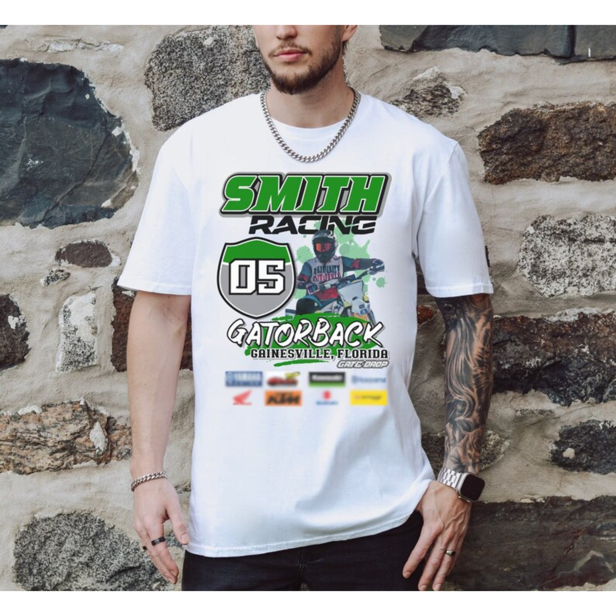 Gate Drop Motocross Event Name and Number Shirt with Custom Photo