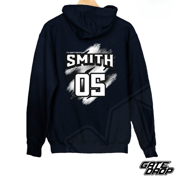 Gate Drop Motocross Name and Number Adult Hoodie