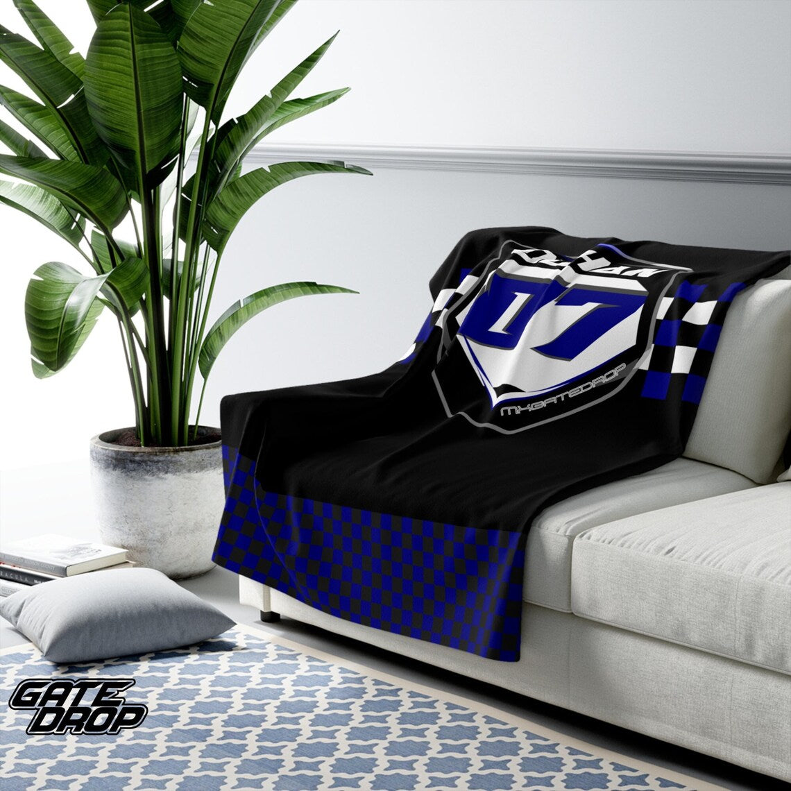 Gate Drop Motocross Plate Sherpa Blanket