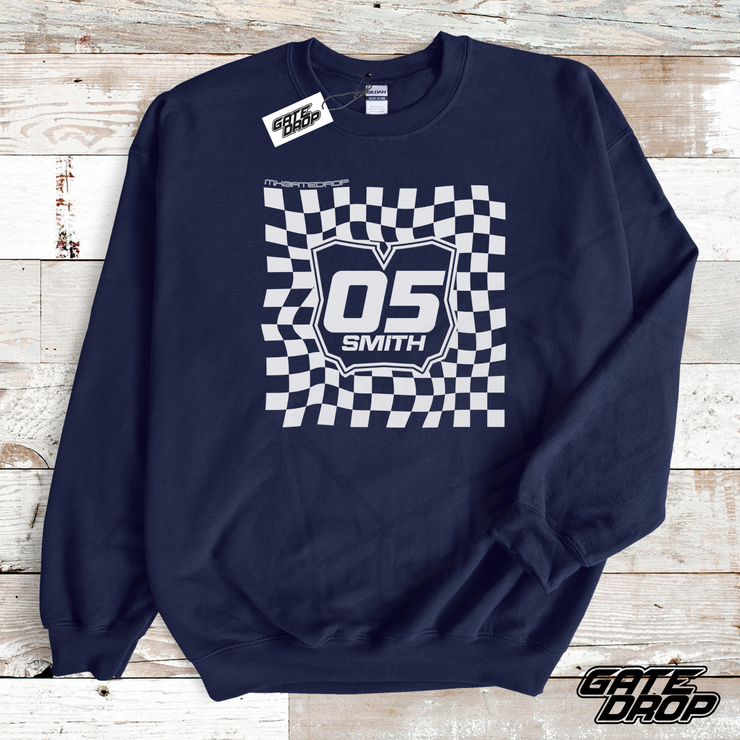 Gate Drop Personalized Checkered Plate Adult Sweatshirt