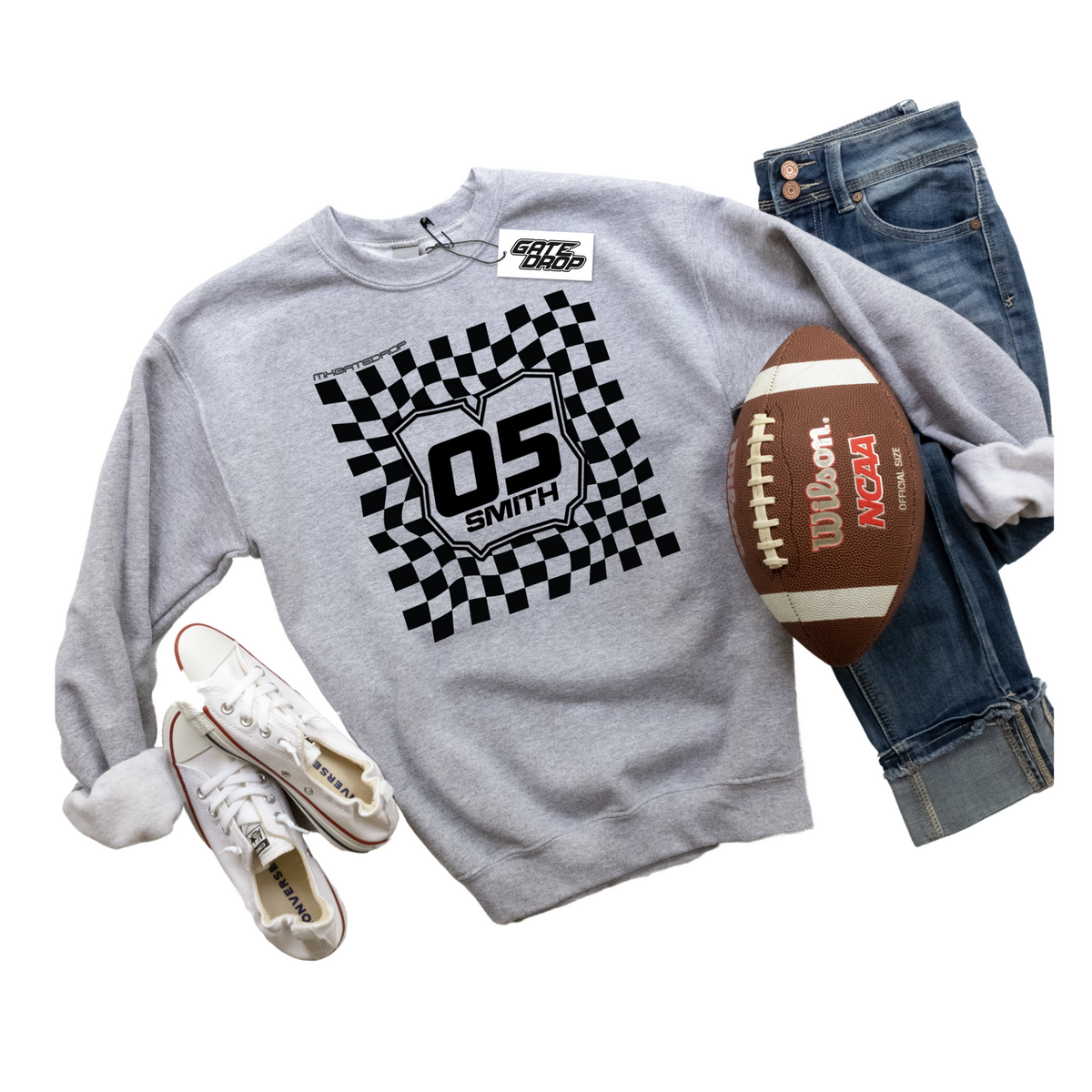 Gate Drop Personalized Checkered Plate Adult Sweatshirt