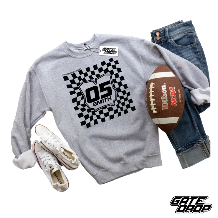 Gate Drop Personalized Checkered Plate Adult Sweatshirt