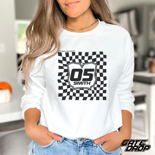 Gate Drop Personalized Checkered Plate Adult Sweatshirt