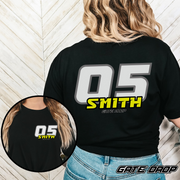 Gate Drop Personalized Front Back Name and Number Race T-Shirt