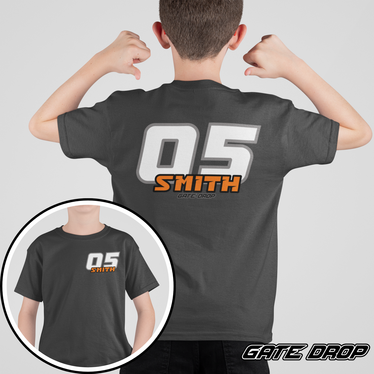 Gate Drop Personalized MX Name and Number Youth Race Shirt