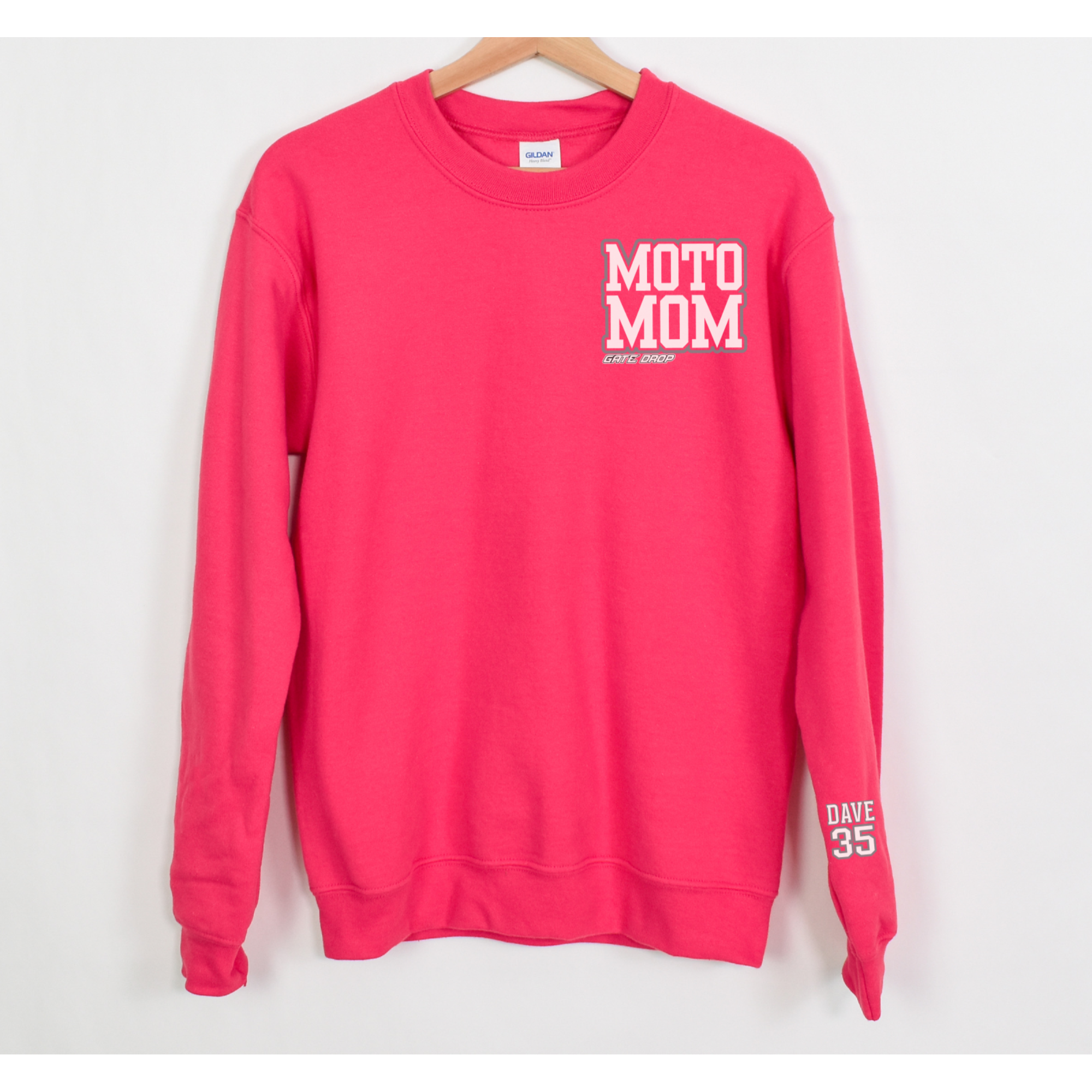 Gate Drop Personalized Sweatshirt with Kid Names and Numbers on Sleeve