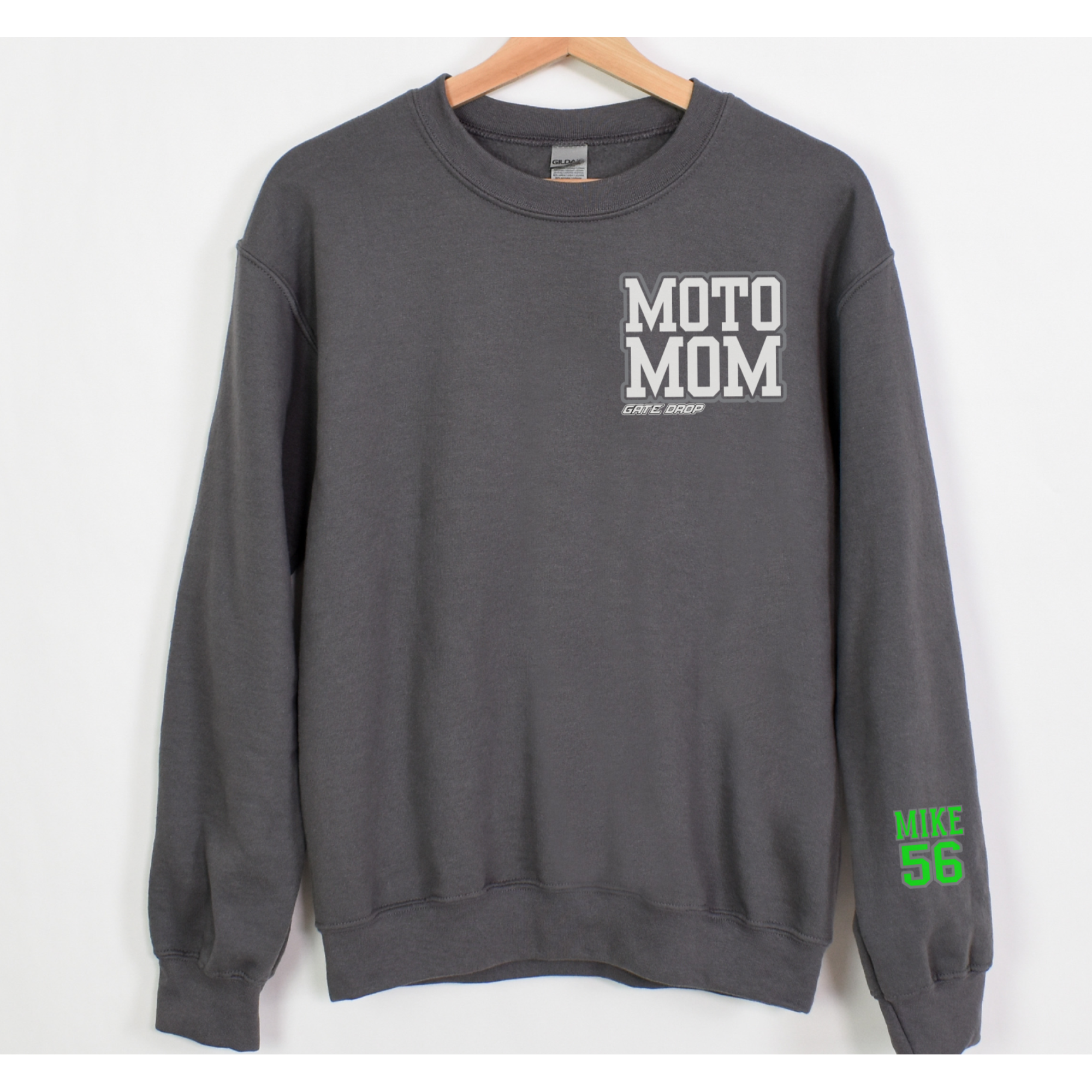Gate Drop Personalized Sweatshirt with Kid Names and Numbers on Sleeve