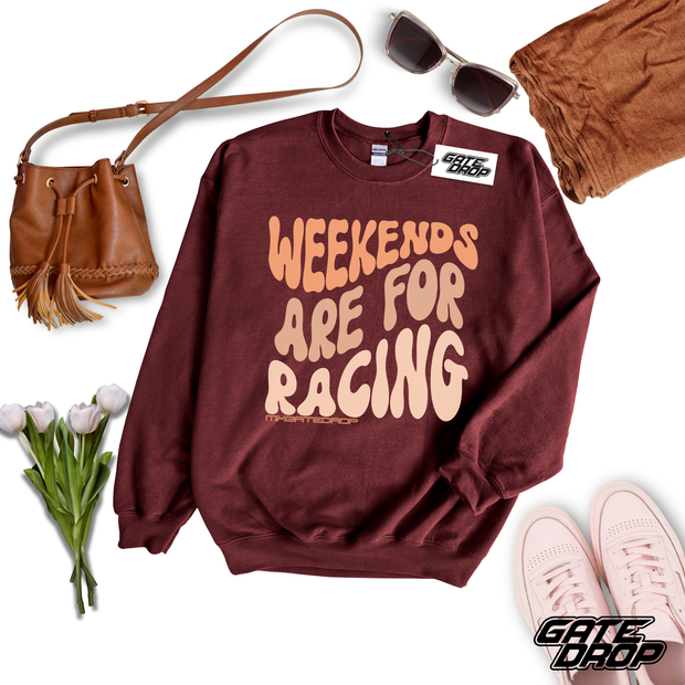 Weekends Are For Racing Motocross Adult Sweatshirt