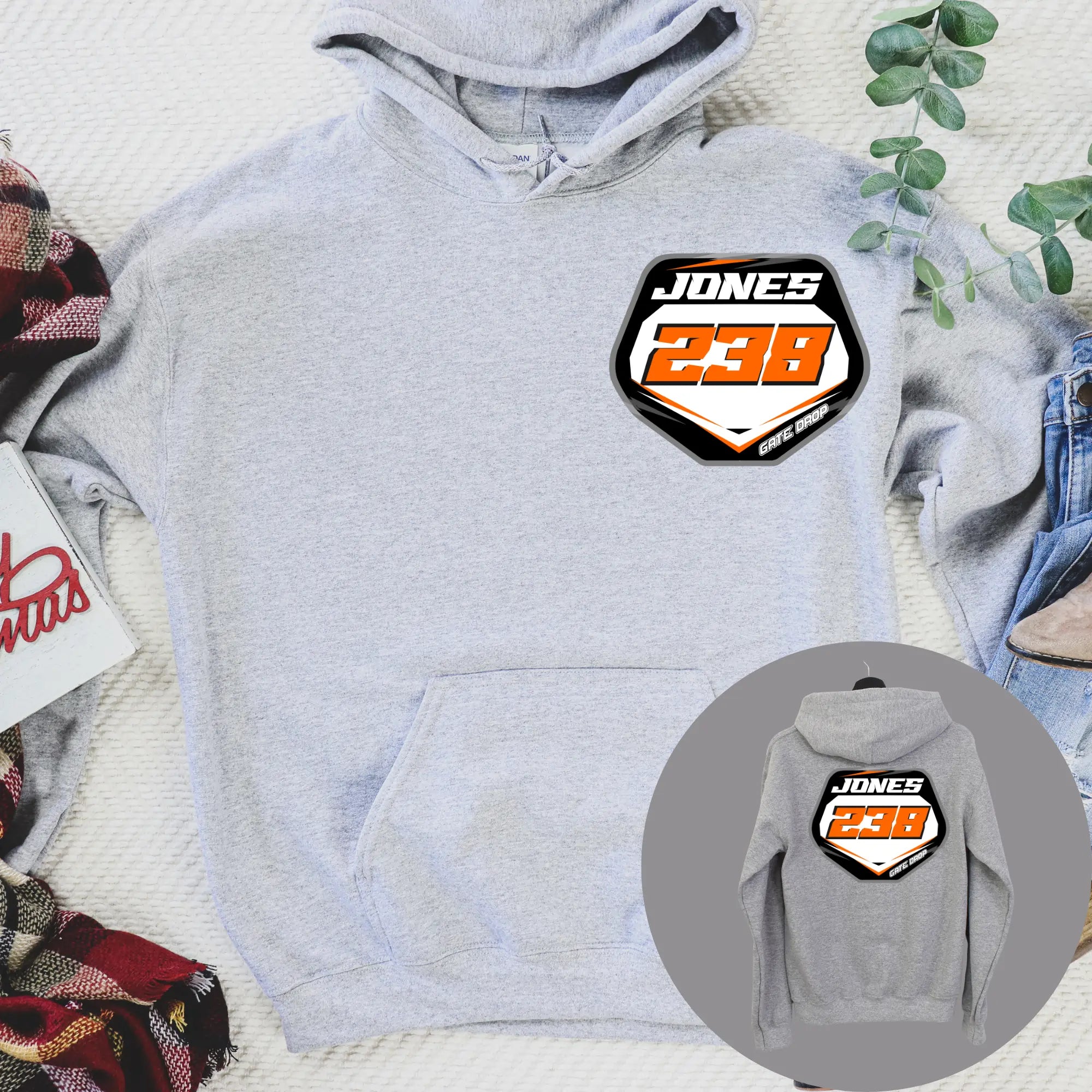 Custom Moto Front Back Hoodie