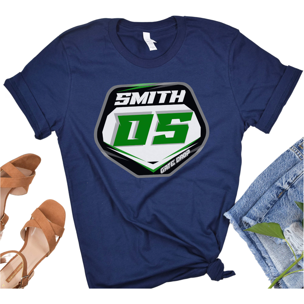 Gate Drop Custom Name and Number MX Plate Adult Shirt
