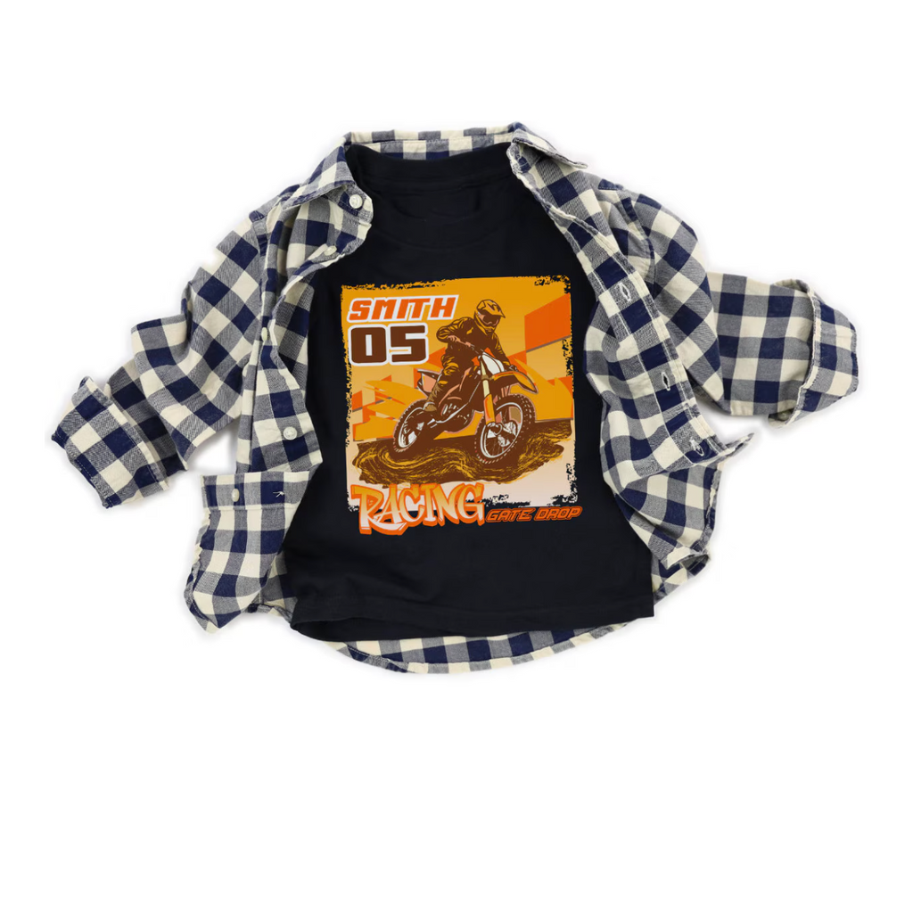 Gate Drop Custom Name and Number Racing Youth Tee Shirt