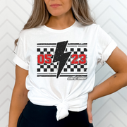 Gate Drop Checkered Bolt Custom Race Number Shirt