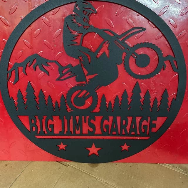 Biker Metal Wall Art With Custom Name