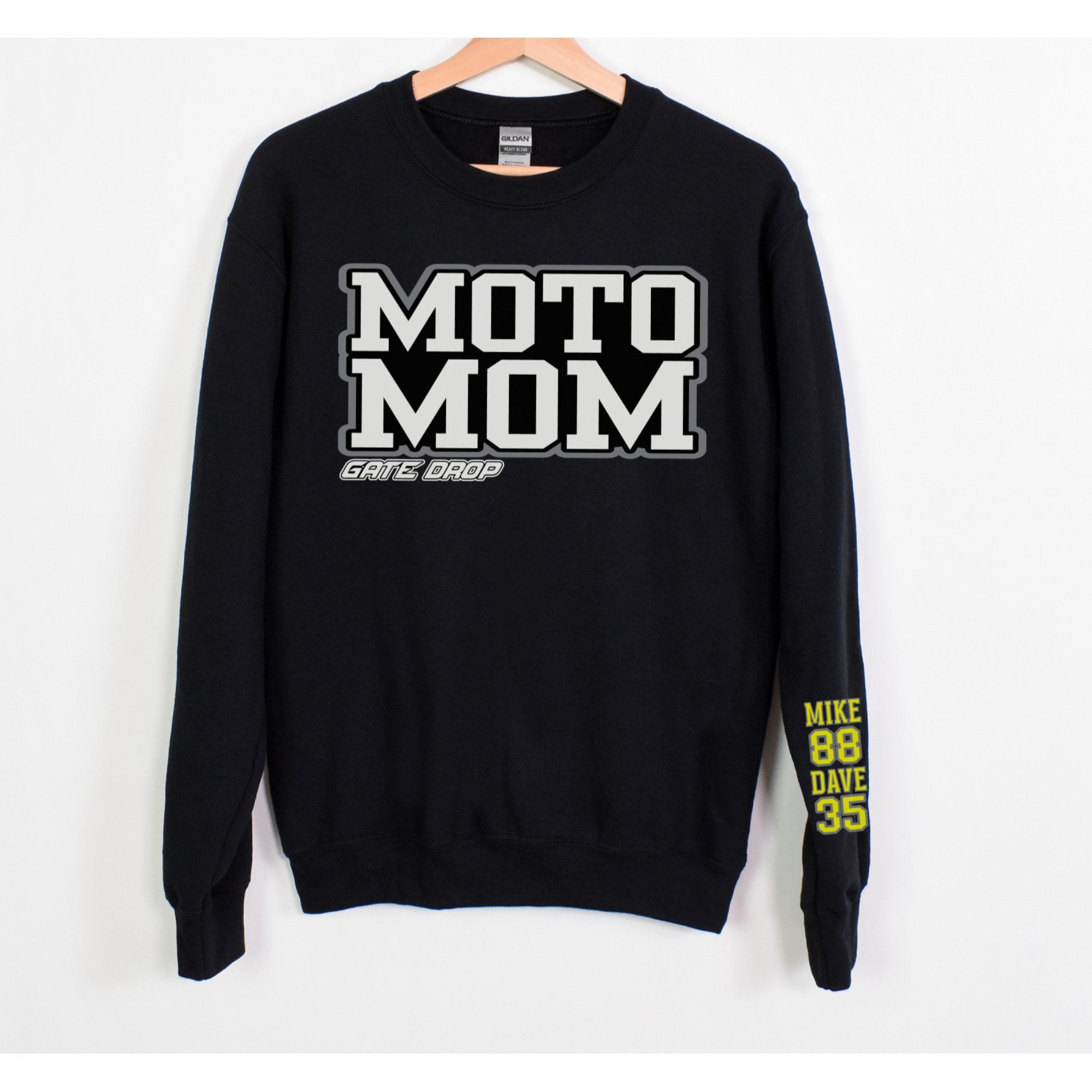 Moto Mom Personalized Sweatshirt with Customizable Sleeve