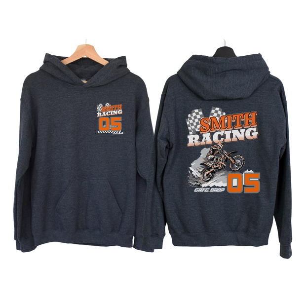 Personalized Racing Name and Number Motocross Hoodie