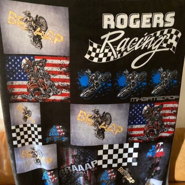 Custom Motocross Dirt Bike Blanket